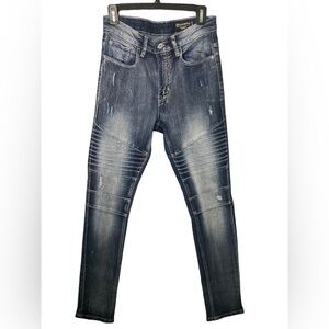 South Pole Skinny Moto Distressed Jeans 32x32